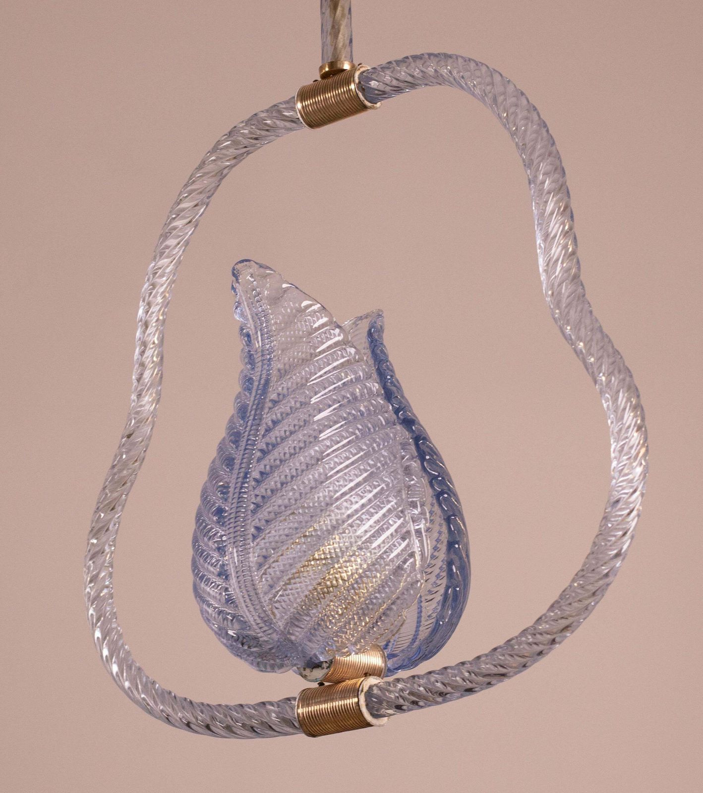 2197.0 Blu Murano Glass Chandelier By Barovier E Toso, 1950s photo