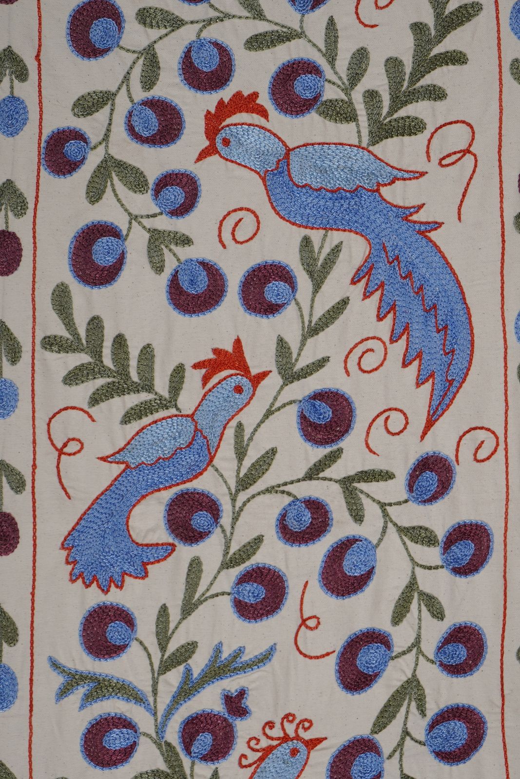 Bohemian Embroidered Bird Design Cotton Fabric – Decorative Home Accent Piece 1'6'' X 3'1'' photo buy