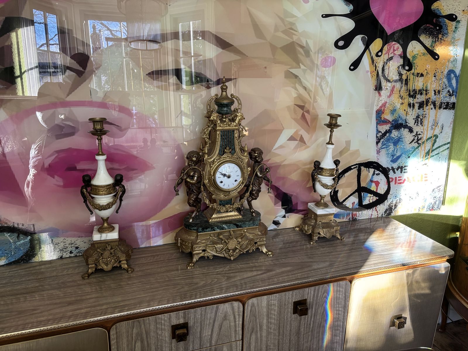 Italian Imperial Mantel Clock, Mid 20th Century photo furniture