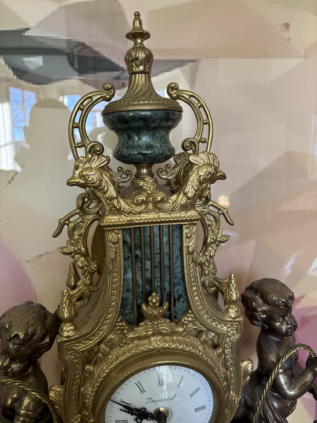 Italian Imperial Mantel Clock, Mid 20th Century photo 950.0