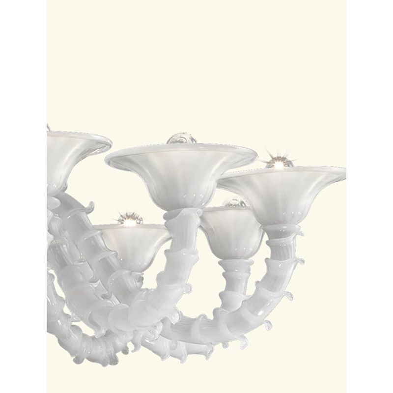 Contemporary White Rezzonico Murano Style Glass Chandelier photo 12500.0