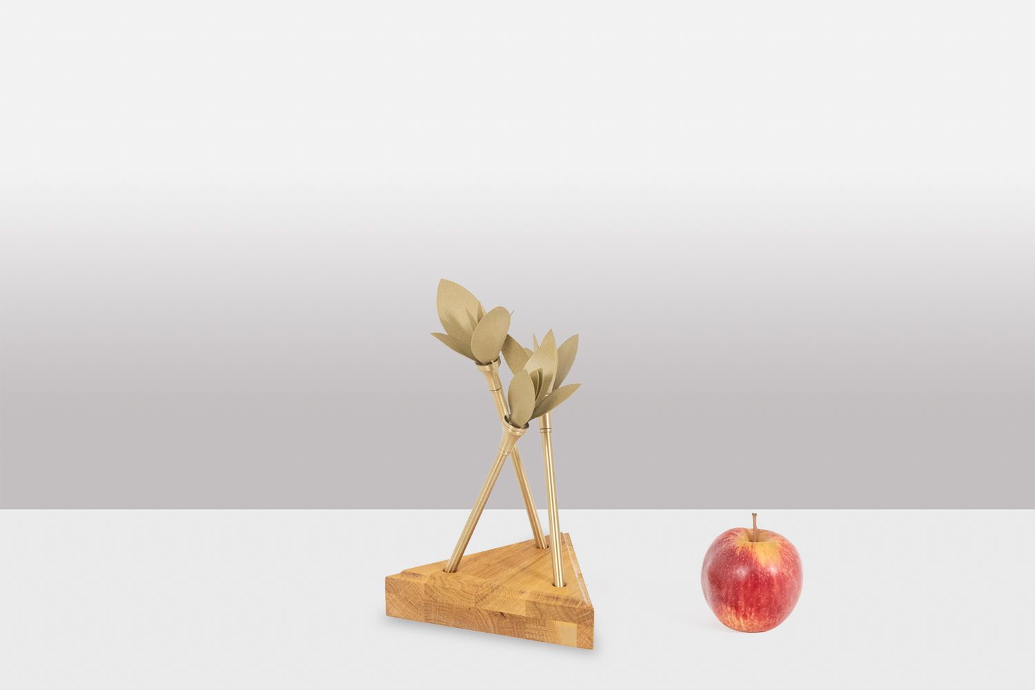 Napkin Holder In Matt Gold Brass With Its Wooden Base. Contemporary. photo 650.0