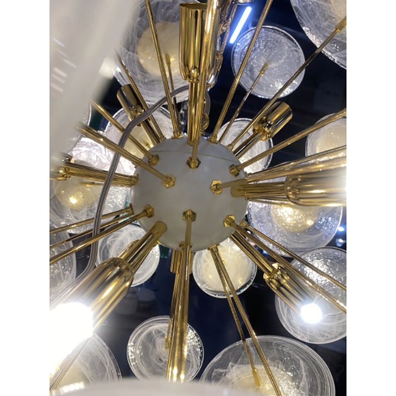 Contemporary Venied White “Alabastro" Murano Style Glass Sputnik Chandelier photo 6600.0