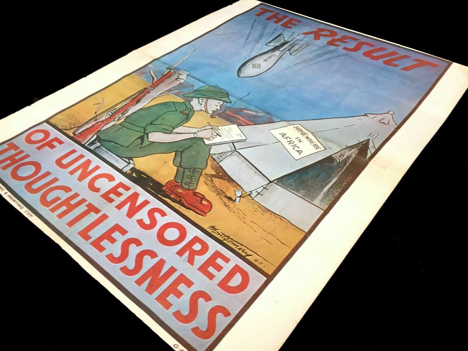 Wwii Propaganda Poster   Framed   The Result Of Uncensored Thoughtlessness photo Art