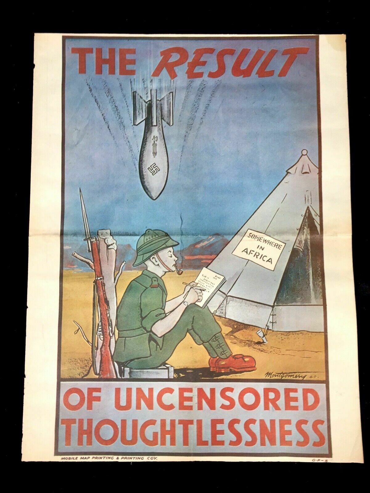 Wwii Propaganda Poster   Framed   The Result Of Uncensored Thoughtlessness photo vinterior