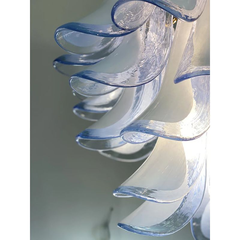 Blue “Selle Petali” Murano Style Glass Sputnik Chandelier photo Lighting