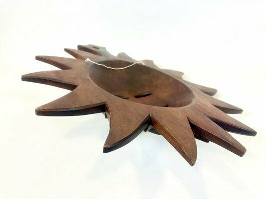 Wooden Carved Sun Face Sunburst Wall Sculpture, 20th Century photo furniture