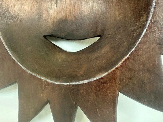 photo furniture Wooden Carved Sun Face Sunburst Wall Sculpture, 20th Century