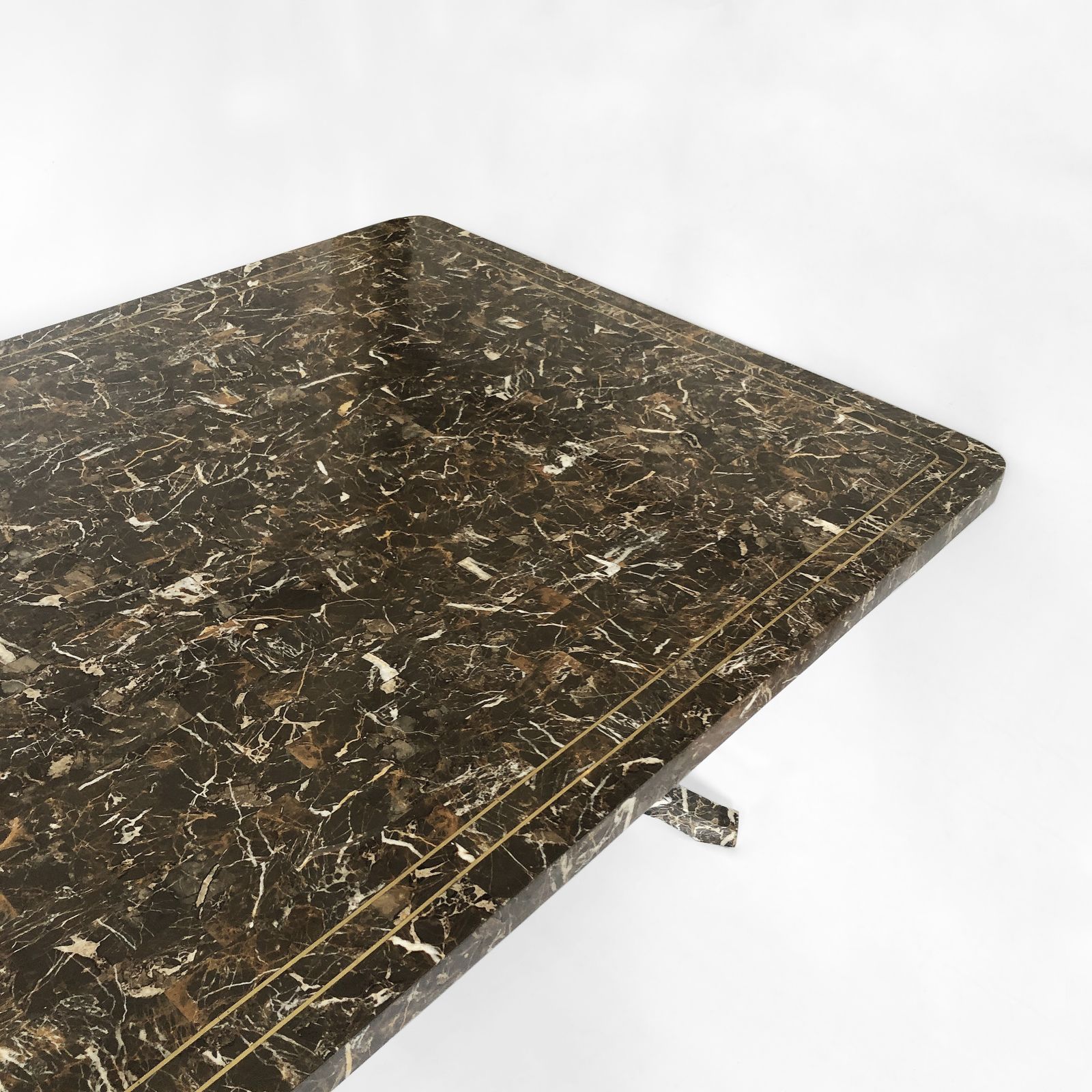 photo vinterior Maitland Smith Marble Tessellated Dining Table 1980s USA Post Modern Vintage