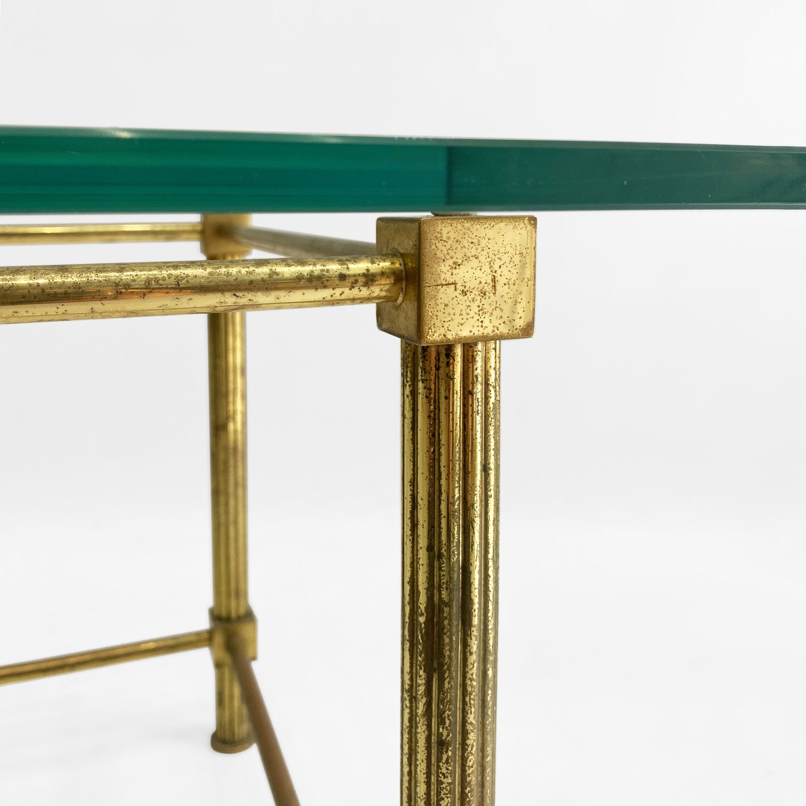 Aldo Tura Brass Coffee Table 1960s Midcentury Glass Neoclassical photo buy