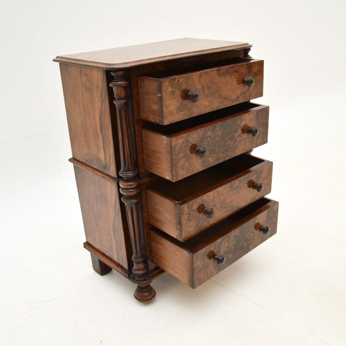 Antique Victorian Burr Walnut Specimen Chest Of Drawers photo vintage