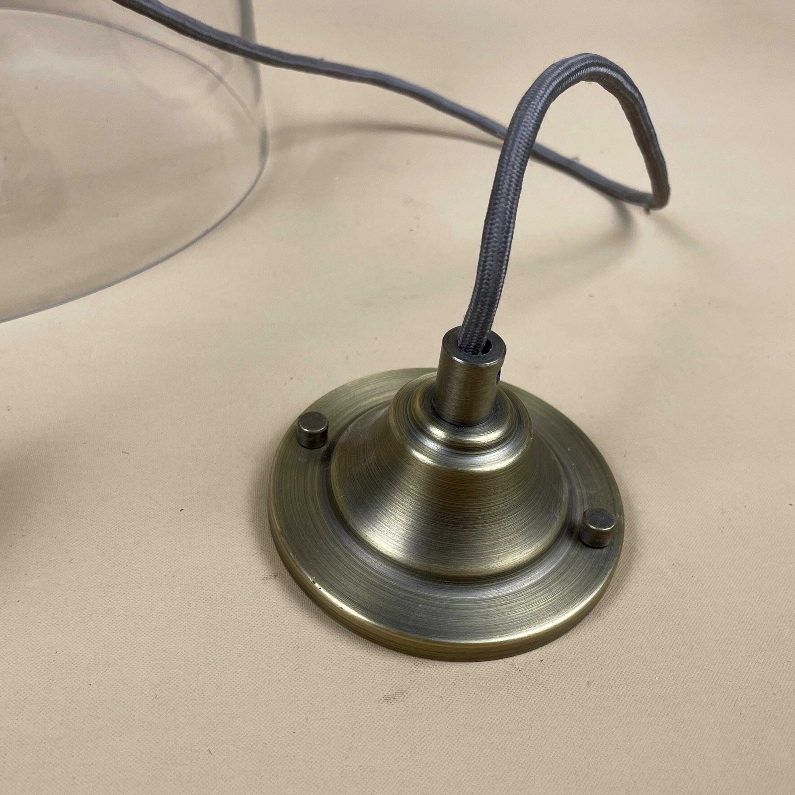 photo furniture Heals Ceiling Light Brass Gold Metal Hanging Pendent Clear Glass Globe Dome Round Wire Suspended Heal's
