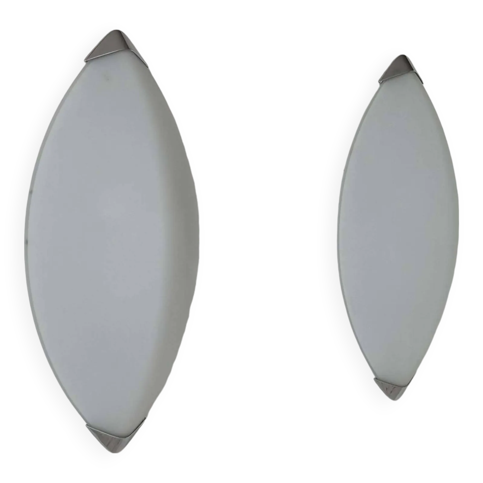 Pair Of Vintage Wall Lights, Chrome And Sandblasted Glass, Italy 1980.