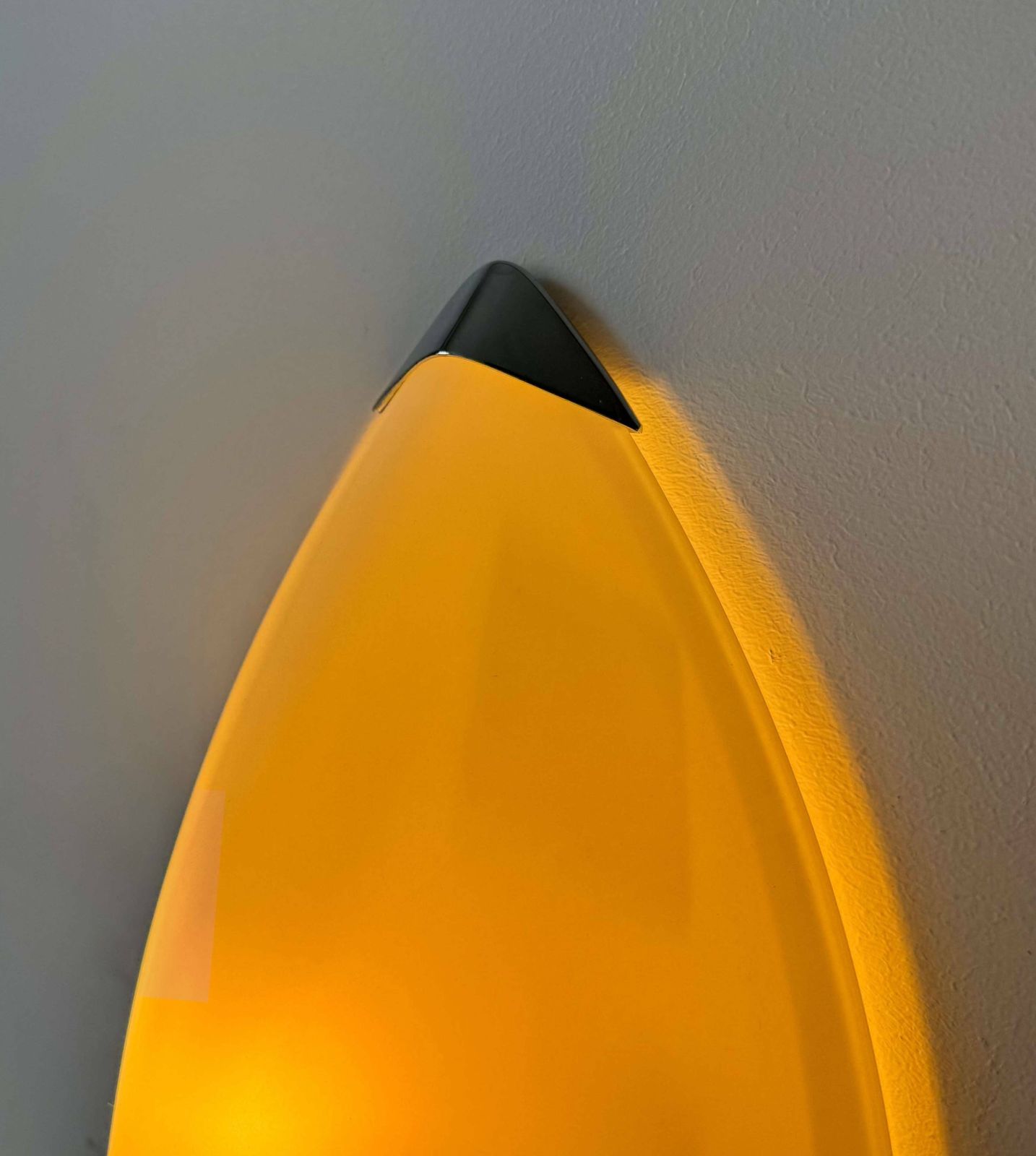 Lighting Pair Of Vintage Wall Lights, Chrome And Sandblasted Glass, Italy 1980. photo