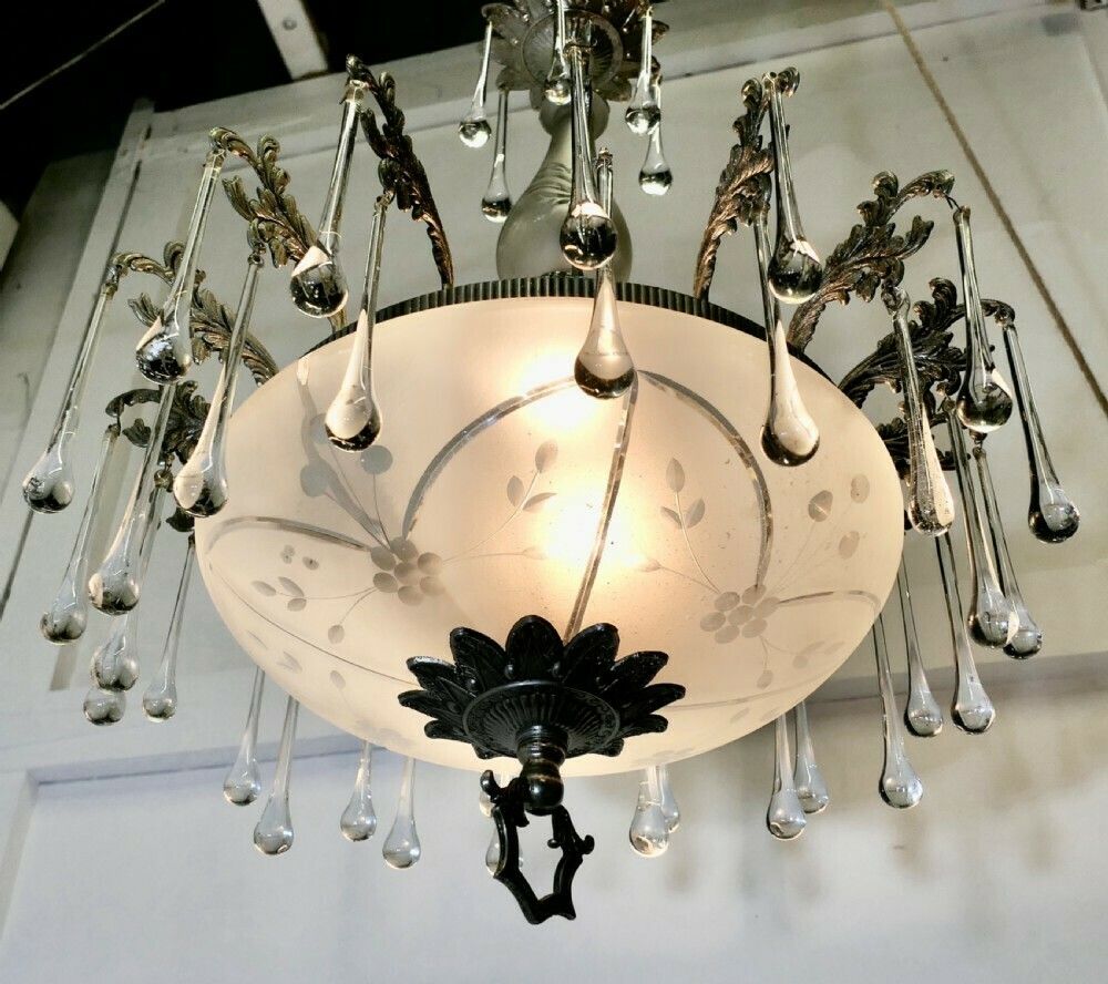 Magnificent Crystal Arts And Crafts Bowl Chandelier photo furniture