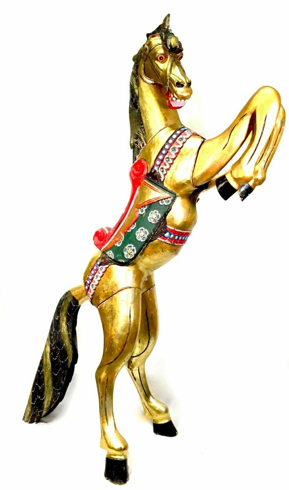 Antique Edwardian Period Solid Wood Fairground Carousel Ride Horse C.1900 Large