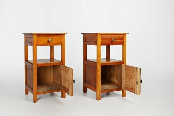 Art Deco Nightstands In Wood, France, 1940s, Set Of 2 photo 1394.0