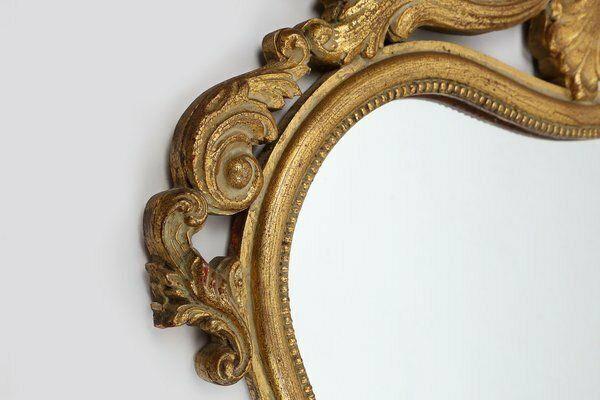20th Century Belgian Baroque Mirror In Gilded Wood, 1950s photo vinterior