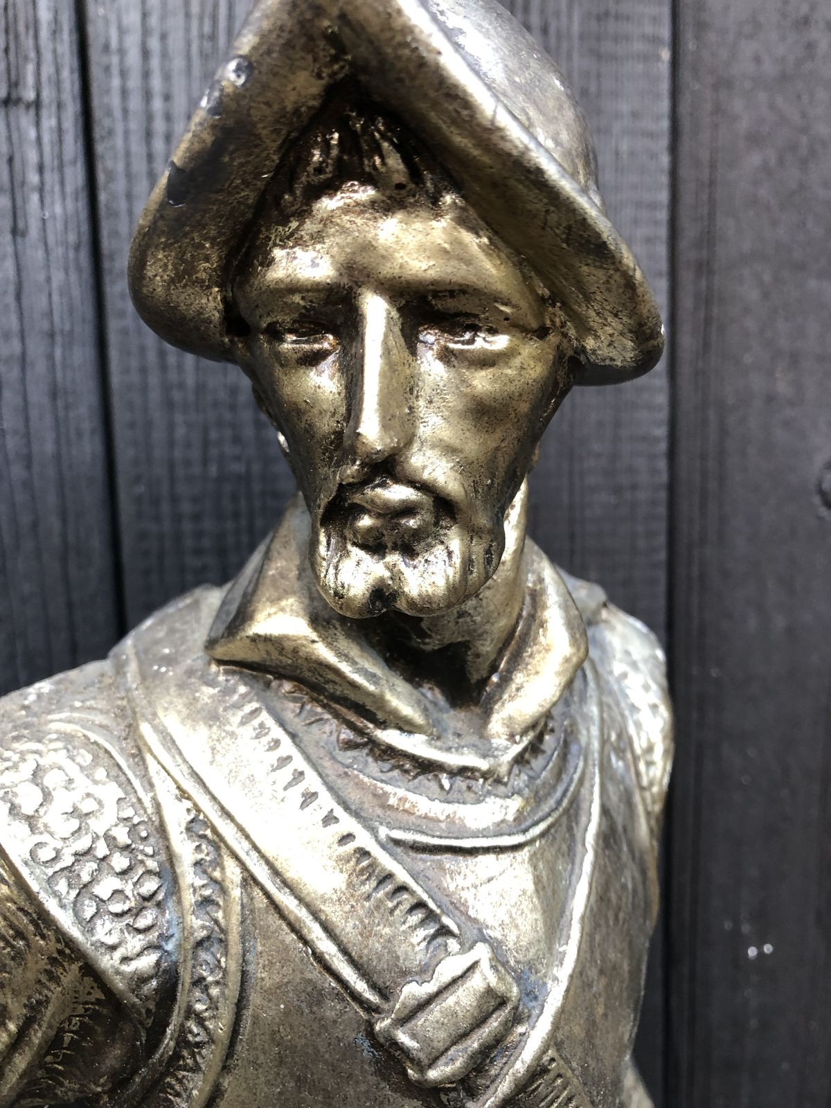 Large Spelter Statue Of A Spanish Conquistador In Full Uniform photo furniture