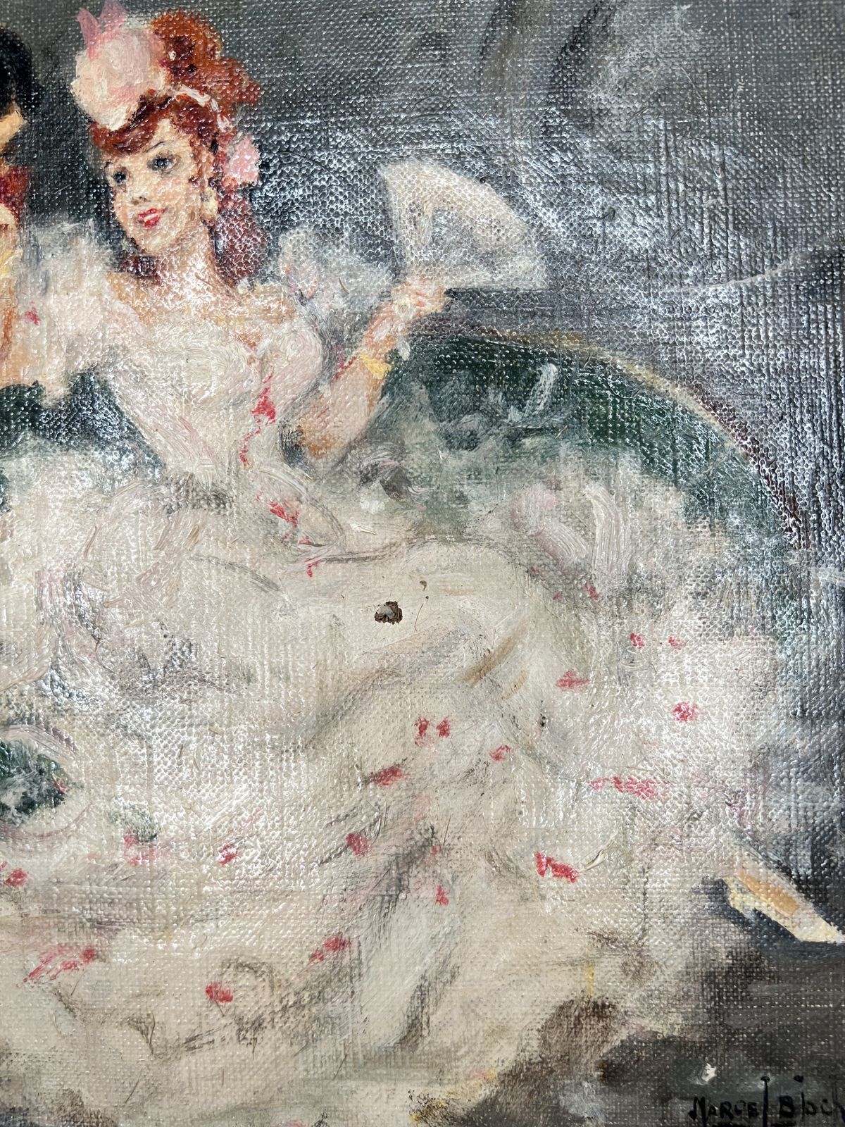 Gallant Scene, Oil On Canvas Portrait Painting photo vinterior