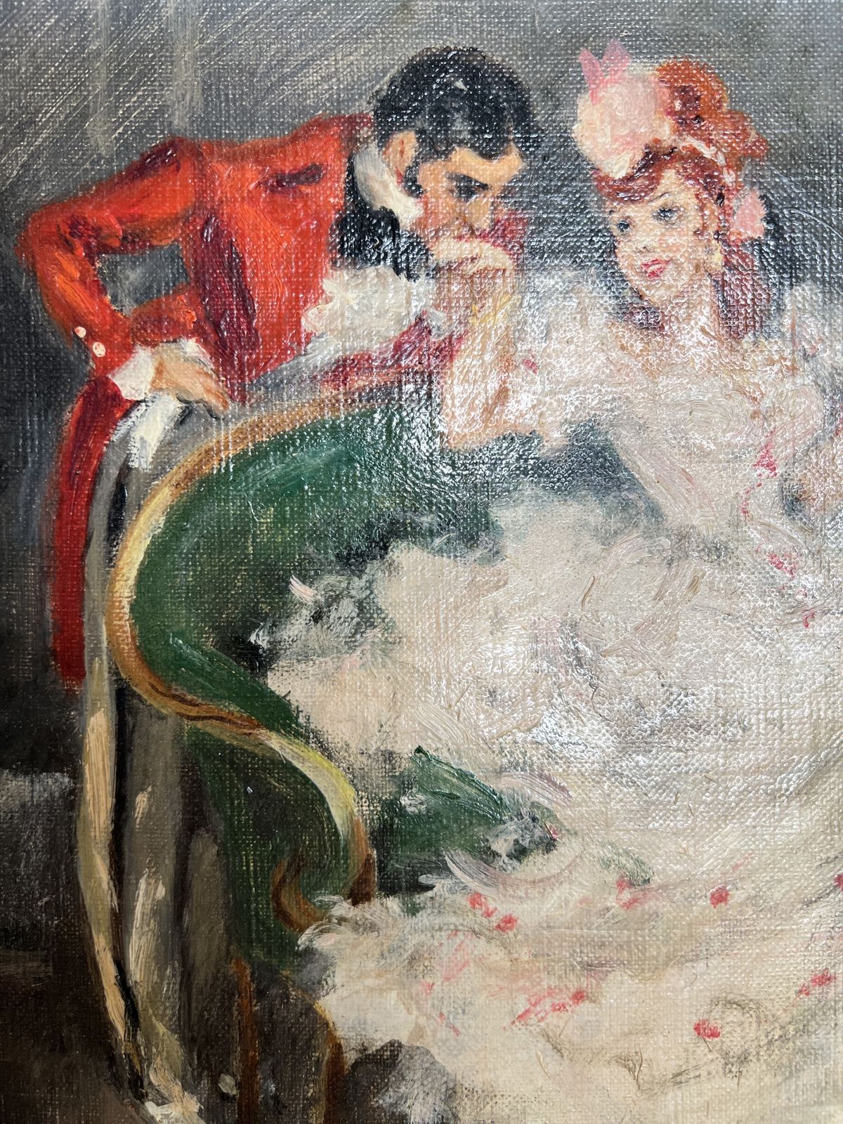 photo furniture Gallant Scene, Oil On Canvas Portrait Painting