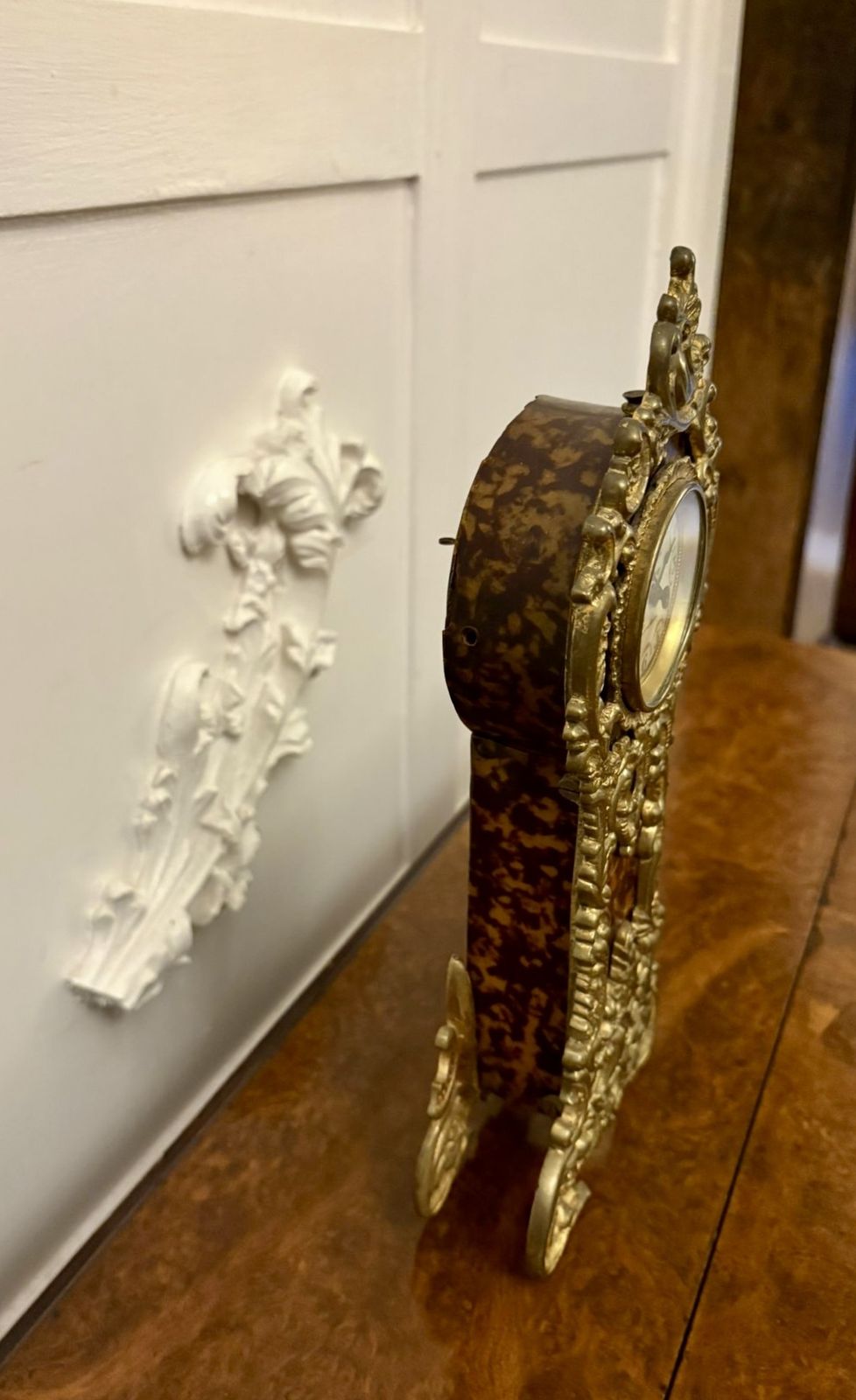 Magnificent Quality Antique Early 20th Century Ornate Gilded Brass Miniature Longcase Clock photo furniture