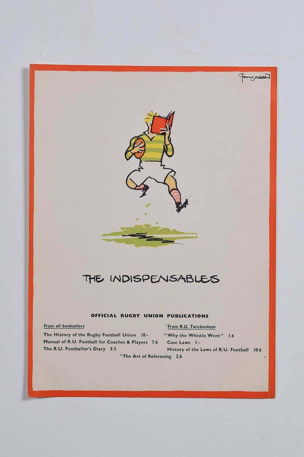 Fougasse (Cyril Kenneth Bird), The Indispensables, Official Rugby Union Publications Poster, C.1950