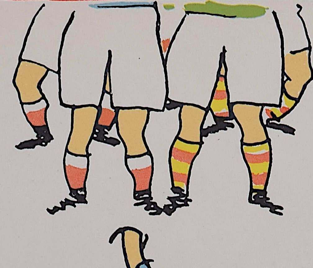 Fougasse (Cyril Kenneth Bird), Jump For Them, Official Rugby Union Publications Poster, C.1950 photo furniture