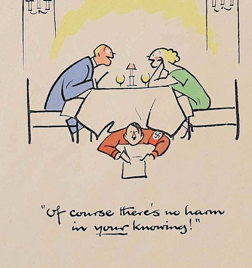 Fougasse (Cyril Kenneth Bird), Careless Talk Costs Lives World War 2 Poster, C.1940 photo for sale