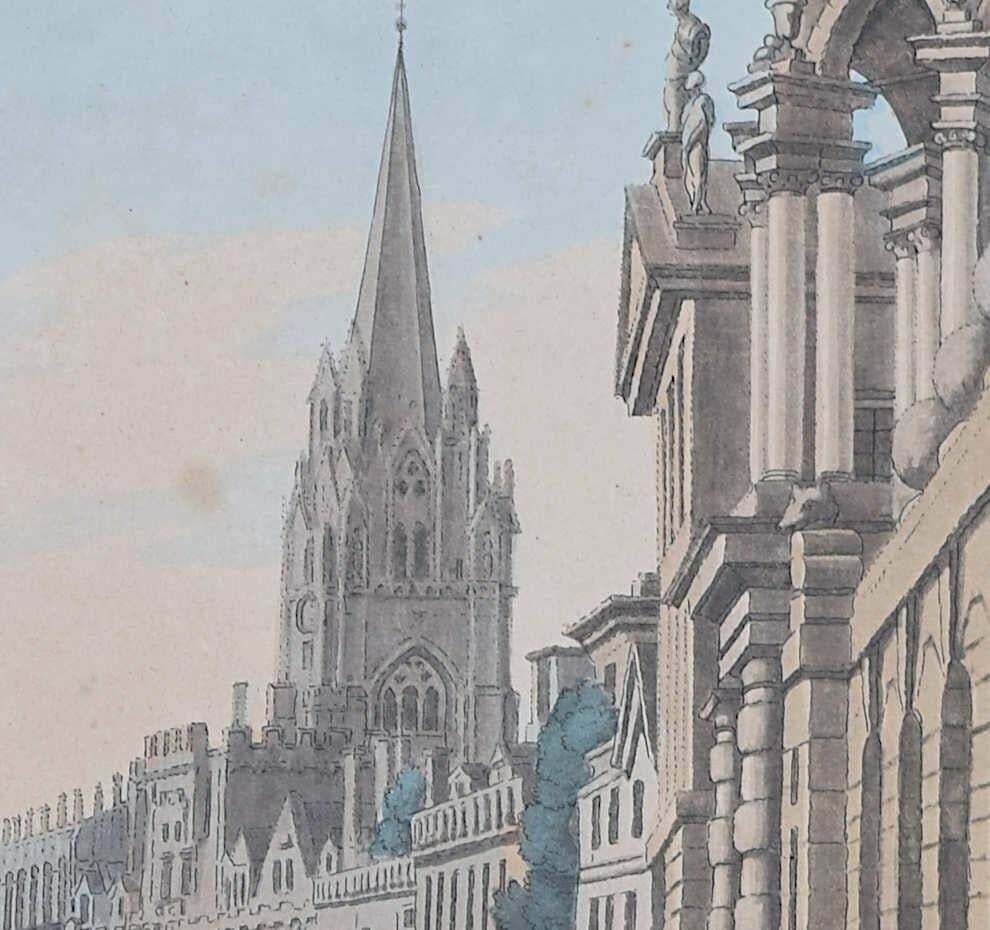 Joseph Stadler, Oxford High Street With Queen's & University College, By Stadler After Farington, 1793 photo furniture