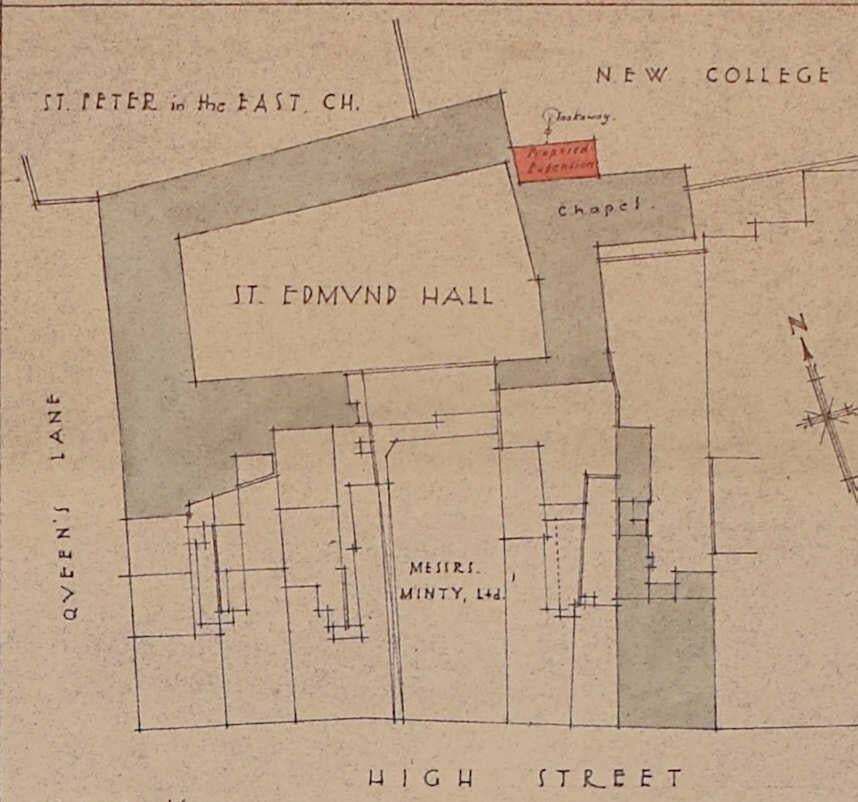 Ronald Fielding Dodd, St Edmund Hall, Proposed Extensions To Chapel And Library, 1930 photo furniture