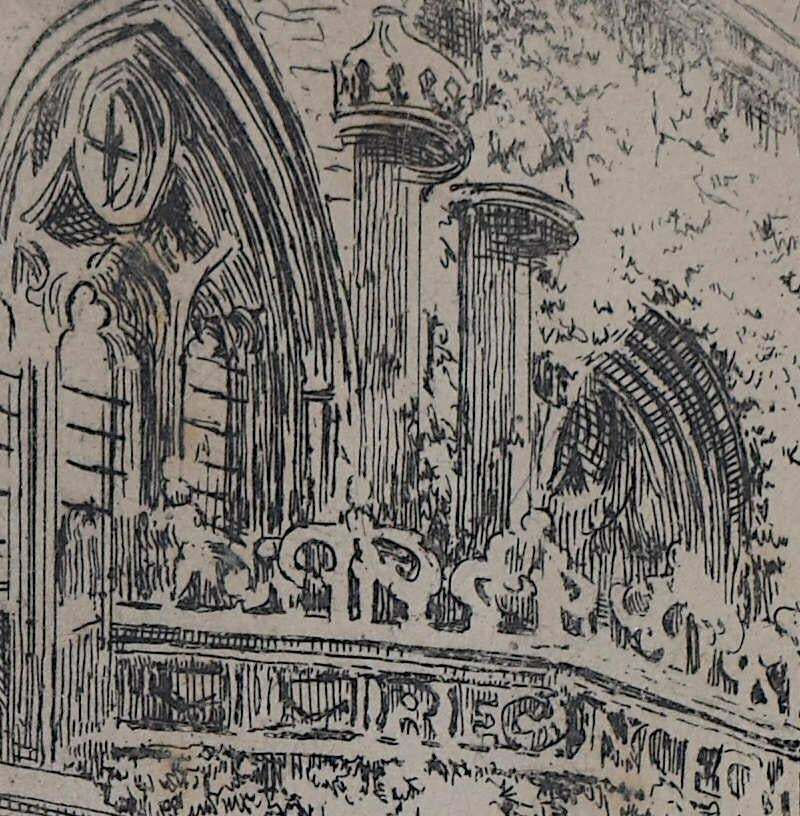 Mabel Oliver Rae, Oriel College, Oxford, Etching By Mabel Oliver Rae photo furniture