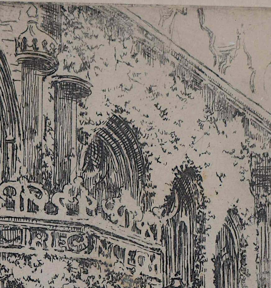 Mabel Oliver Rae, Oriel College, Oxford, Etching By Mabel Oliver Rae photo 223.0