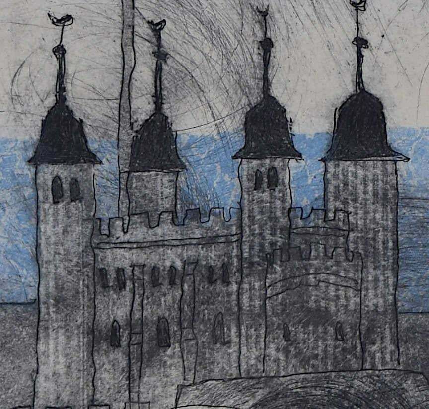 Julian Trevelyan, Tower Bridge, Etching And Aquatint, 1969 photo for sale