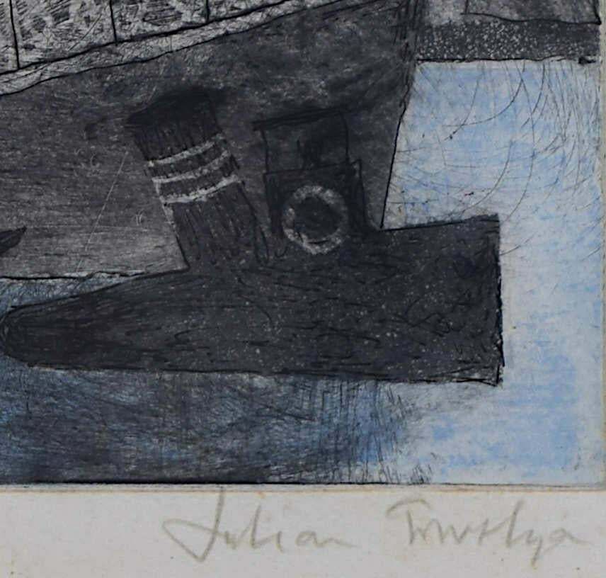 Julian Trevelyan, Tower Bridge, Etching And Aquatint, 1969 photo Art