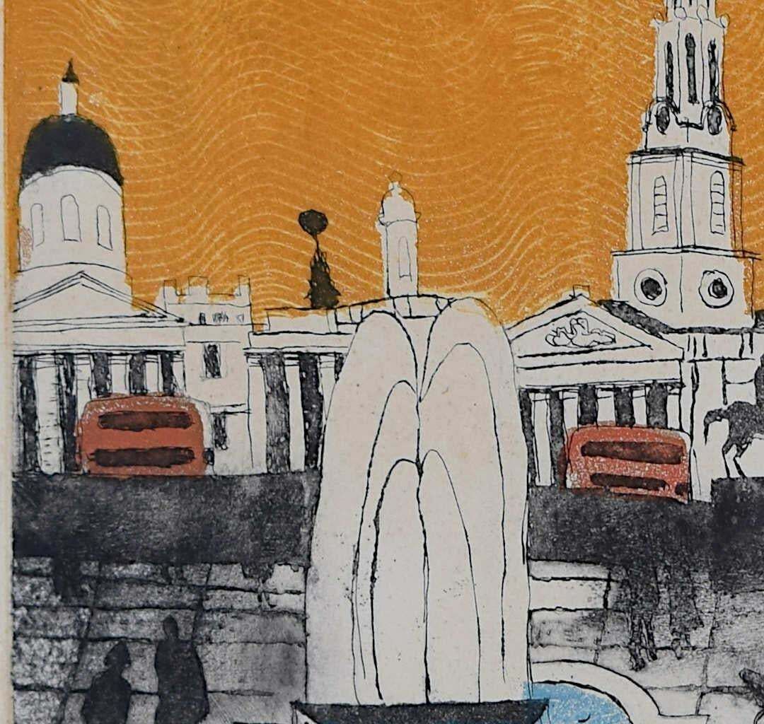 Julian Trevelyan, Trafalgar Square, Etching And Aquatint, 1969 photo Art