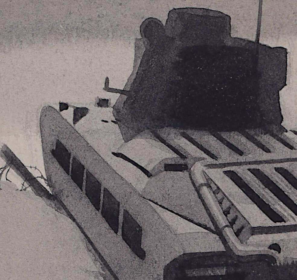 Vivian Bewicksecond World War Swillbin Painting, British Matilda Tank1941 photo furniture