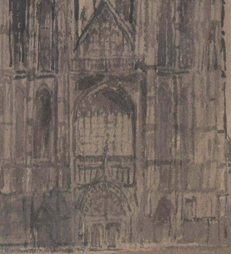 Sir Albert Richardson, Antwerp, Cathedral Of Our Lady, Watercolour By Sir Albert Richardson Pra 1956 photo furniture