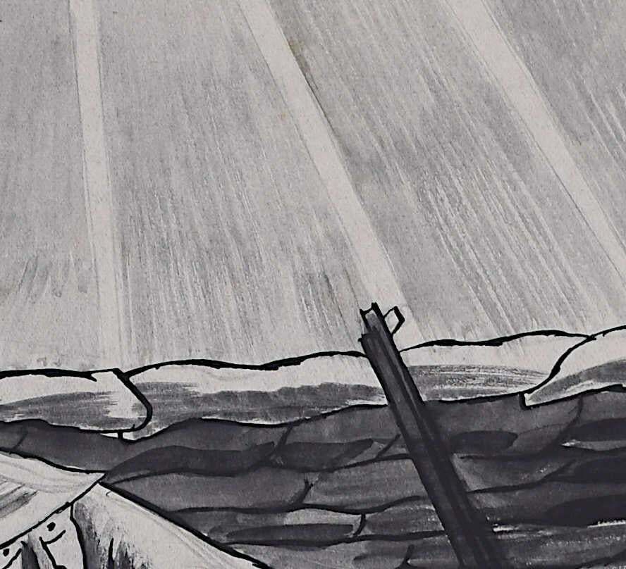 Cecil Keeling, Taking Cover In The Trenches, Second World War Drawing By Cecil Keeling photo Art