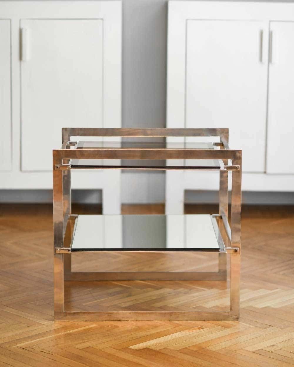 Pair Of 70''S Coffee Tables Made Of Steel And Glass photo buy