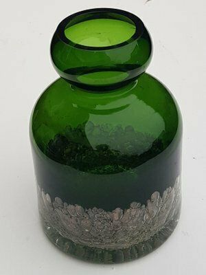 Green Glass Vase With Silver Particles From Gral Glas, 1970s photo Home Decor