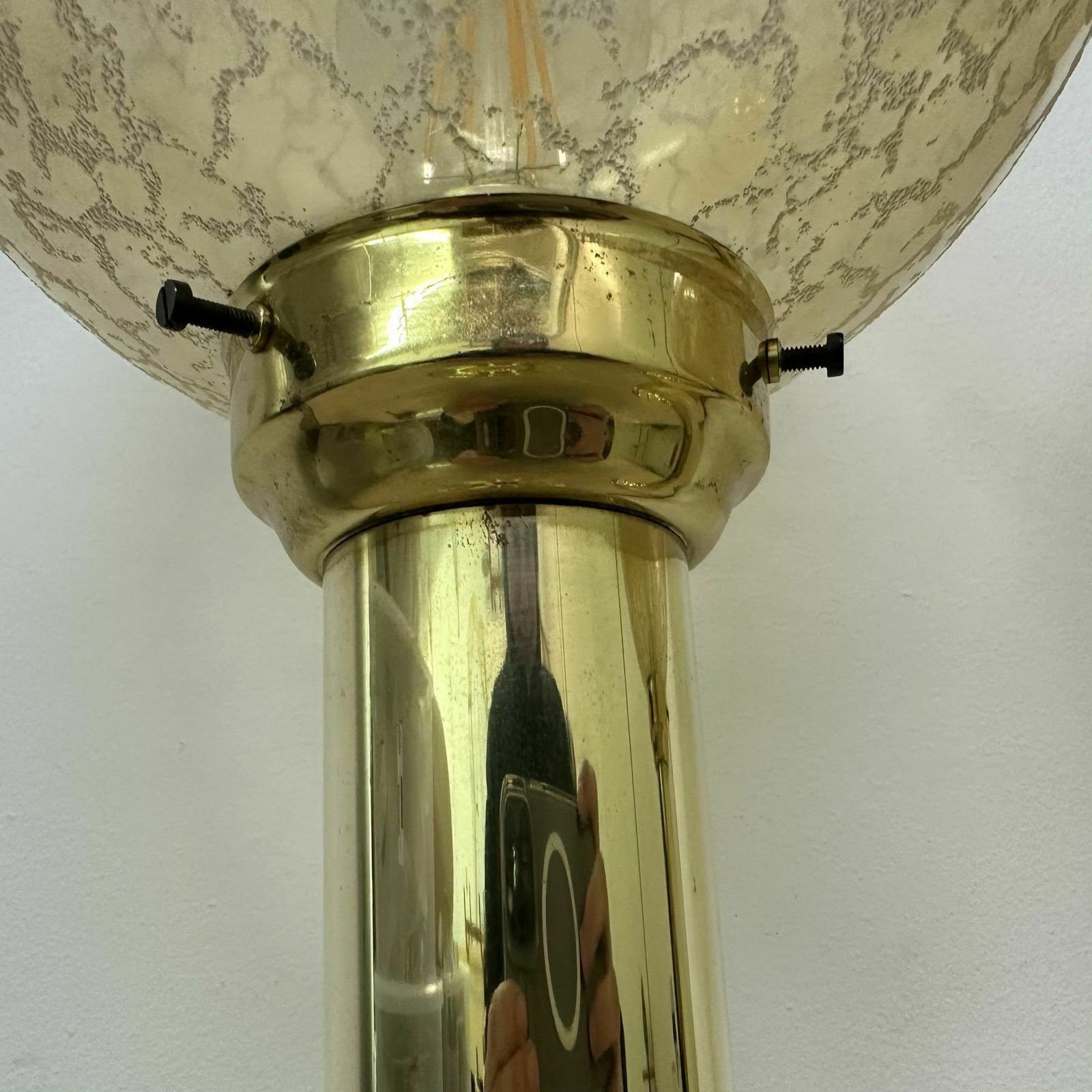photo buy Set Of 2 Large Globe Glass Table Lamps , 1970s