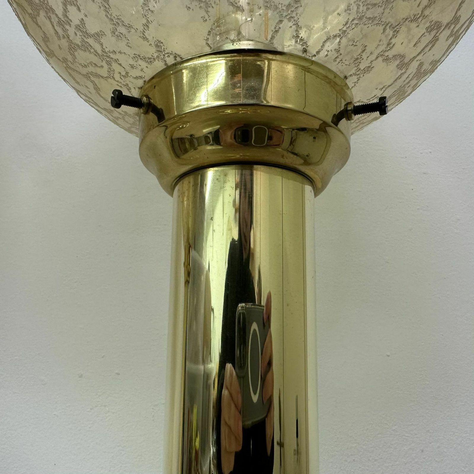 photo vintage Set Of 2 Large Globe Glass Table Lamps , 1970s
