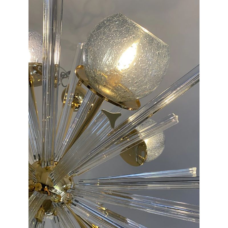 Mid Century Modern Style Sputnik Blue Murano Glass Chandelier photo Lighting