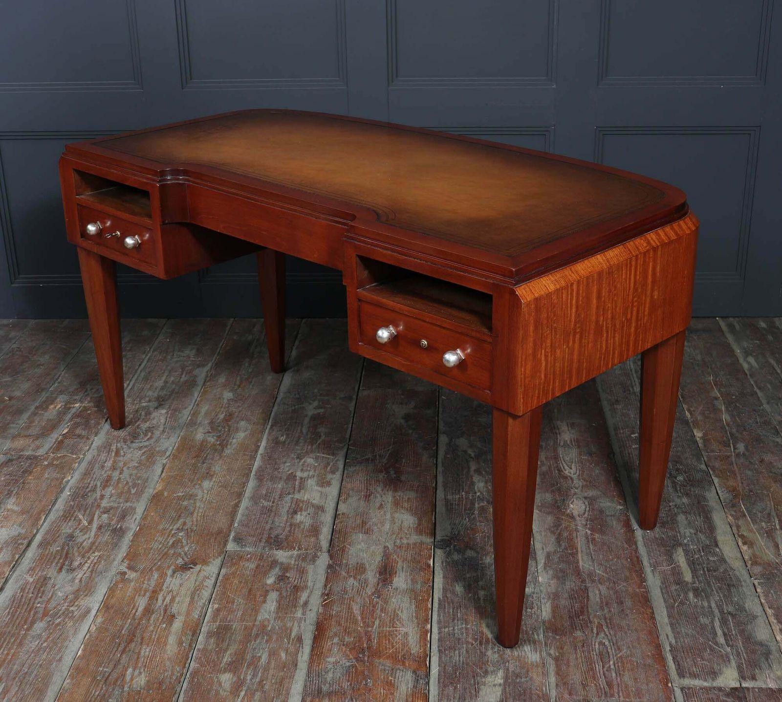 photo for sale French Art Deco Desk In Mahogany And Satinwood