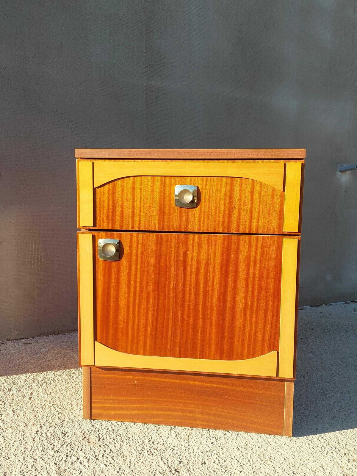 Retro Modern Nightstand/Polished Nightstand/Mcm Console Table/Mcm Nightstand/Meblo/Vintage Bedside Table/Retro Polished Furniture/1970's photo for sale