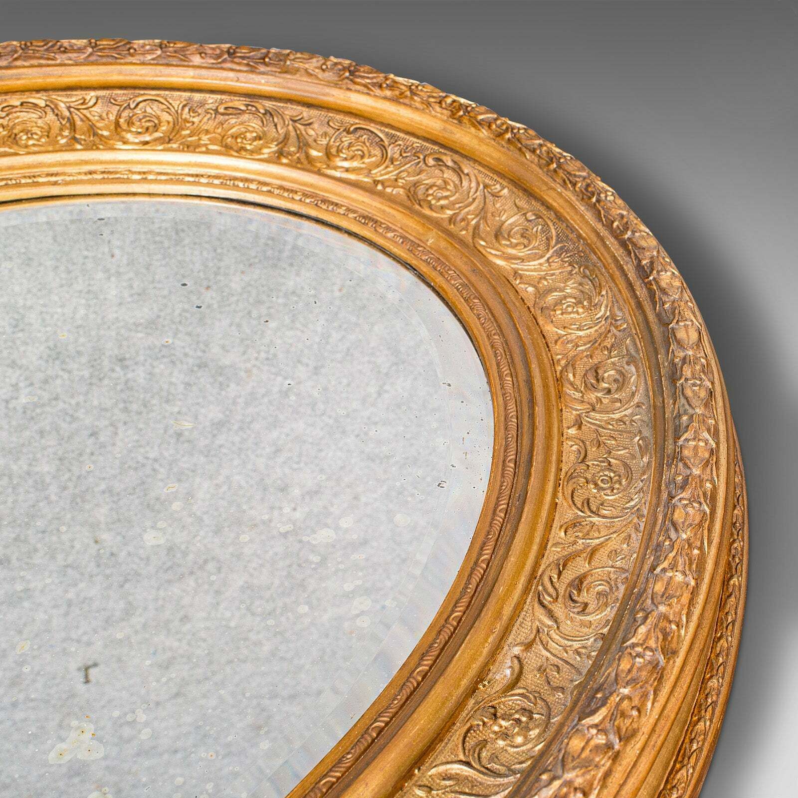Antique Oval Mirror, English, Giltwood, Overmantle, Hall, Italianate, Georgian photo buy