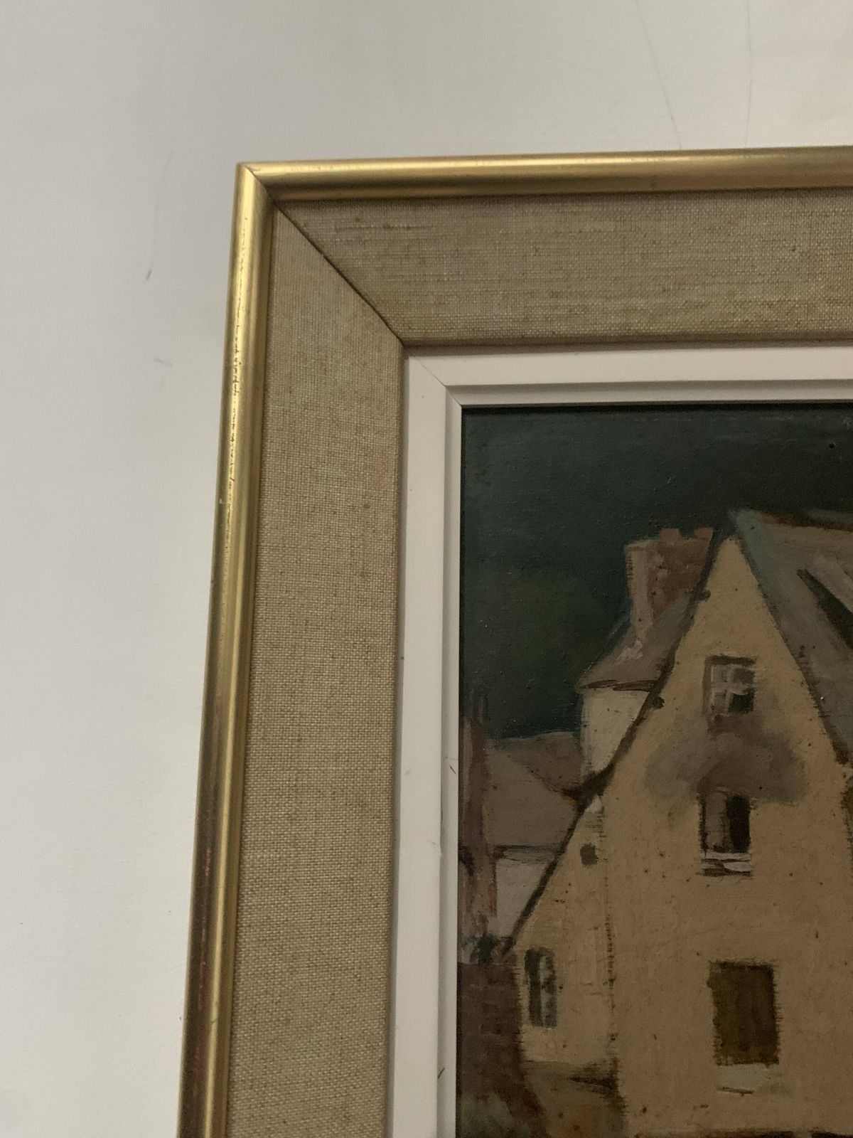 Framed Oil On Canvas "View Of The Port" 20th Century photo 587.775