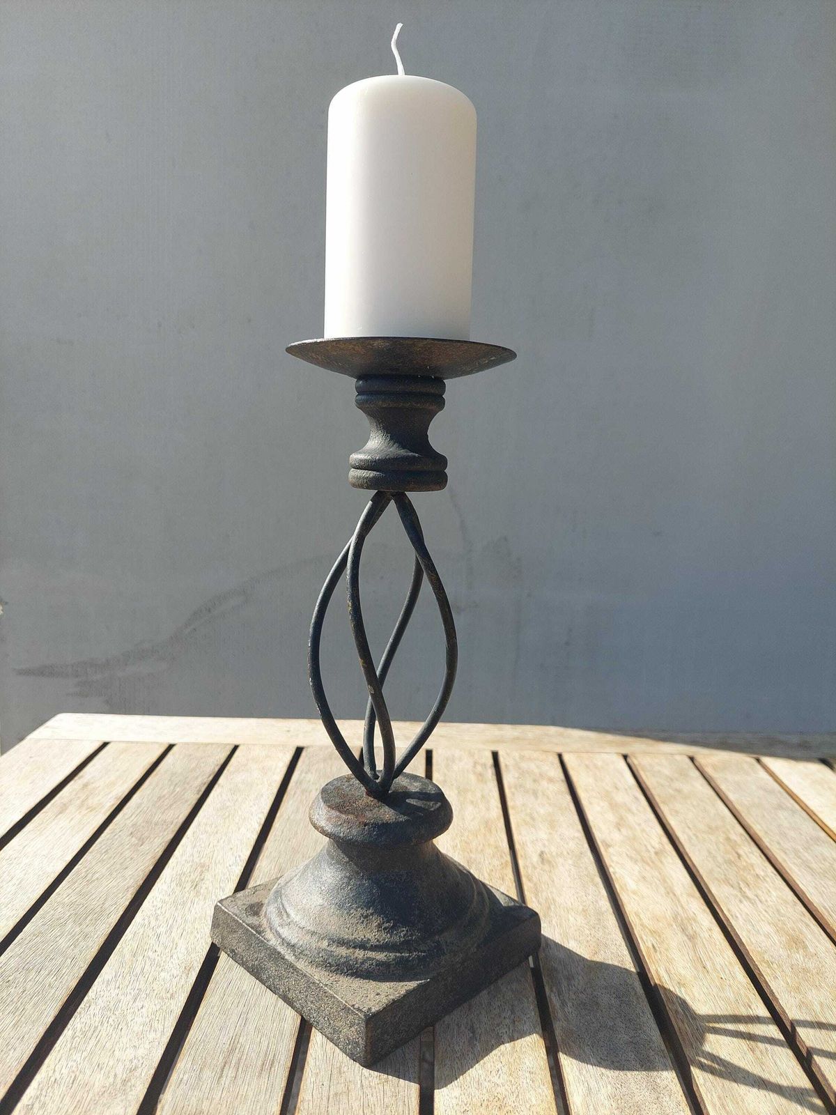 Vintage Iron Candle Holder / Vintage Iron Candlestick / Industrial Style / Mid Century Cande Holder / Industrial Candlestick / Italy / 80's
