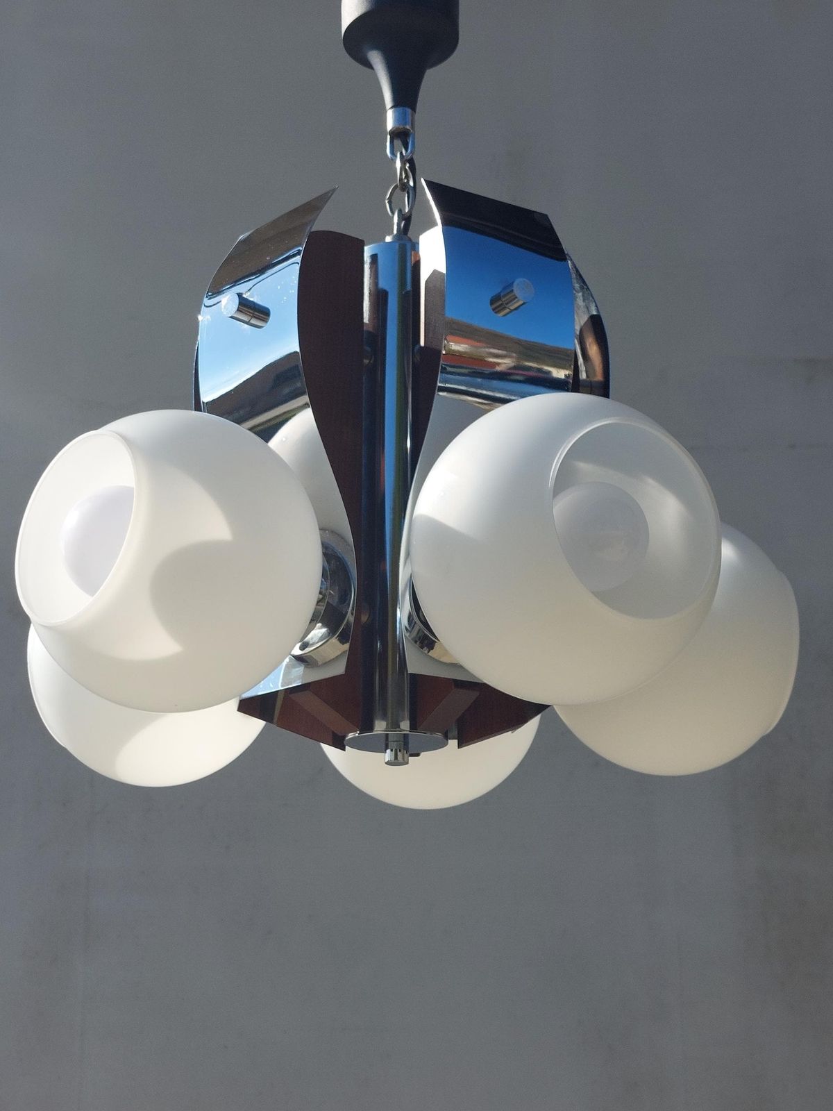 Sputnik Chandelier / Space Age Pendant Lamp/Retro Chandelier / Retro Pendant Lamp / Mcm Pendant Lamp / Atomic Light /Yugoslavia / 70's photo vintage